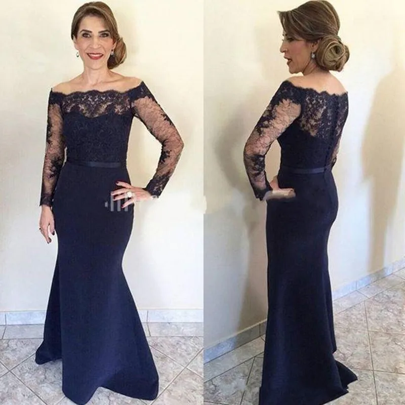 Fashional Moeder Van De Bruid Jurk met Lange Mouwen Off Shoulder Formele Draagt Voor Vrouwen Custom Made Voor Bruiloft Avond party Fashional Moeder Van De Bruid Jurk met Lange Mouwen Off Shoulder Formele Draagt Voor Vrouwen Custom Made Voor Bruiloft Avond party