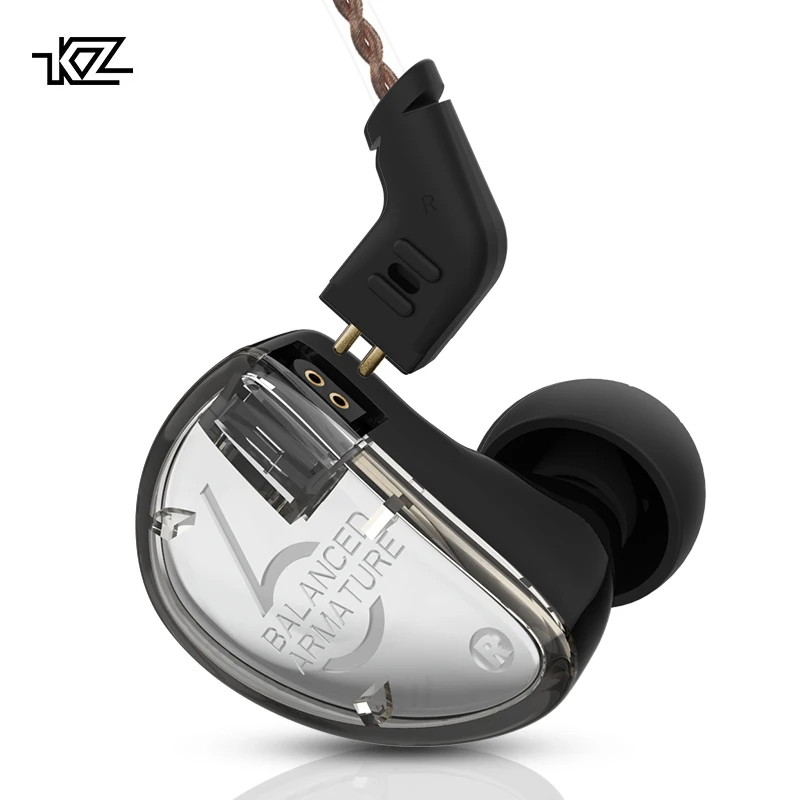 

KZ AS06 In Ear Earphones Monitor 3BA Balanced Armature Driver HIFI Bas Sport Headset Noise Cancelling Earbuds Silver