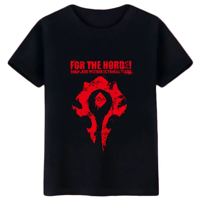 Для Horde Alliance orkas WOW/Хлопковые футболки Приталенная футболка с короткими рукавами