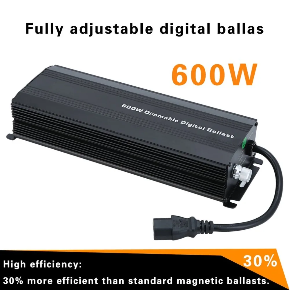 

High Power 600W Dimmable Electronic Digital Ballast Fully Adjustable Suitable For Single End Grow Lights HPS/MH
