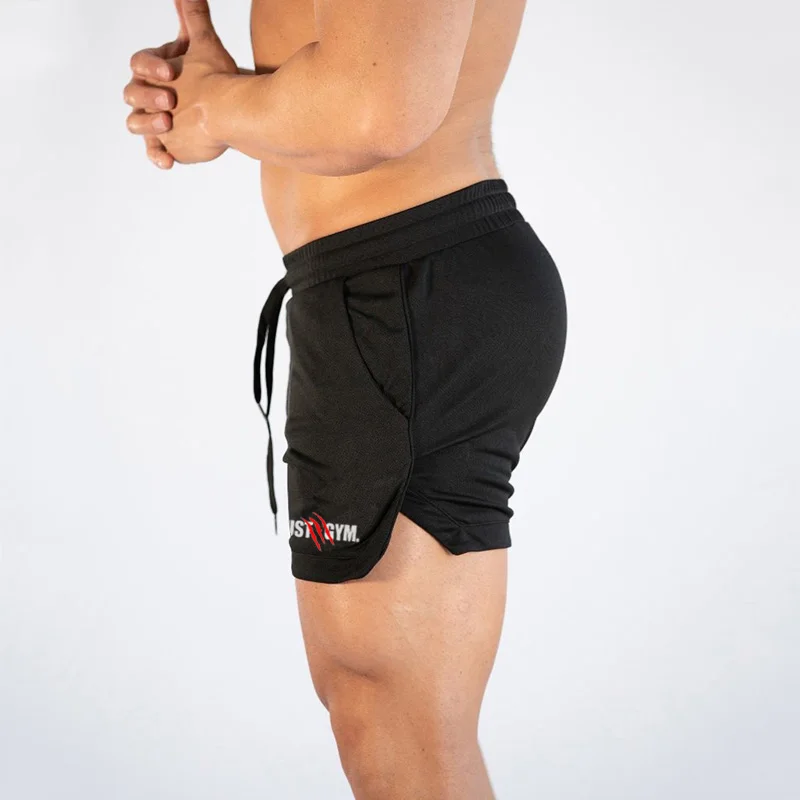 Брендовые летние мужские сетчатые дышащие пляжные шорты для фитнеса, мужские эластичные быстросохнущие короткие штаны, тонкие спортивные шорты, мужские шорты для бега
