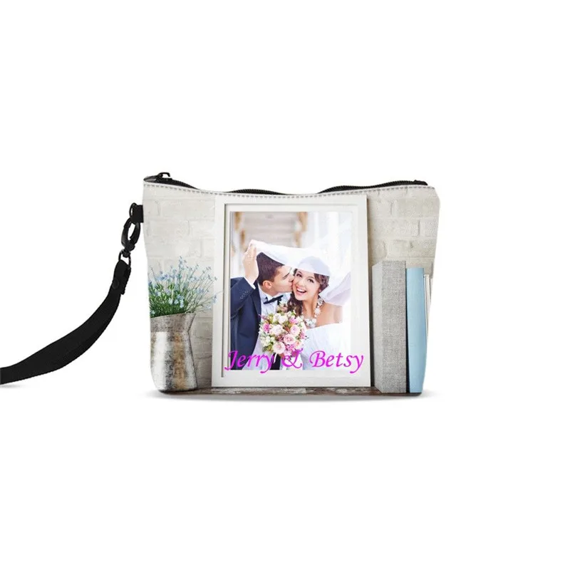 

Canvas Cosmetic Bags For Women Fashion Customized Image Name 3D Printing Makeup Bags Travel Toiletry Case Clutch Bag Sac A Main