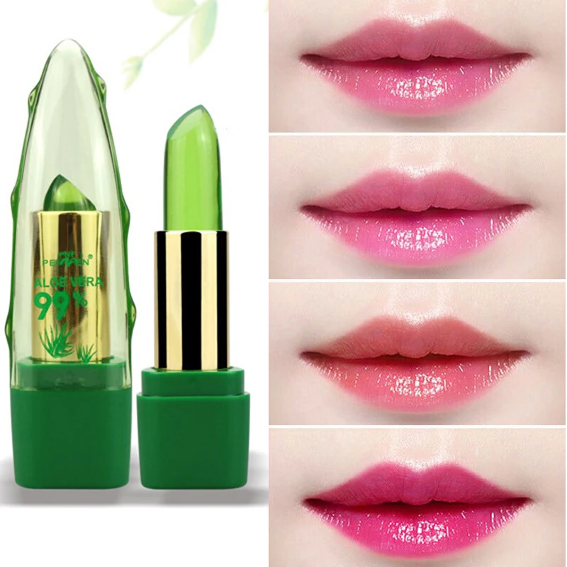 

2019 New 99% ALOE VERA Natural Temperature Change Color Jelly Lip Stick Blam Long Lasting Moistourizing Lip Makeup