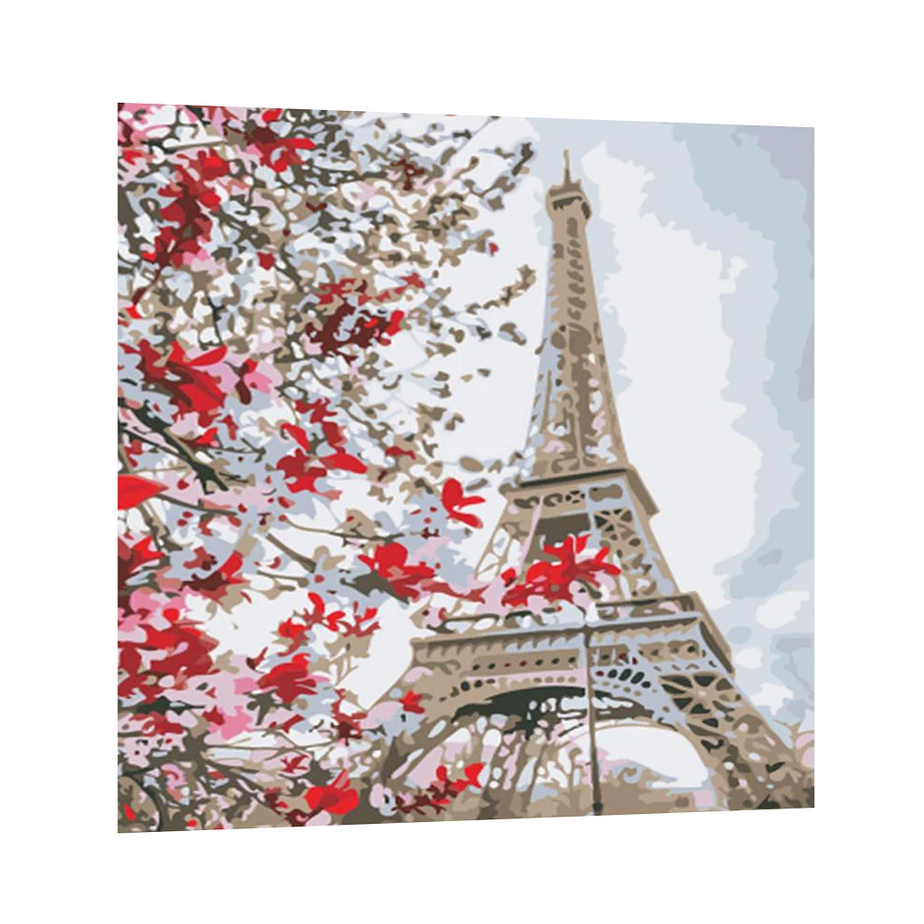 DIY Eiffel Tower Paint By Number Kit Oil Painting On Canvas Art Home Decoration