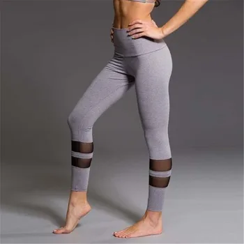 

Women Casual Leggings Fitness Spring Summer Jeggings New Arrival Ladies Elastic Waist Pants Block Mesh Patchwork Leggings