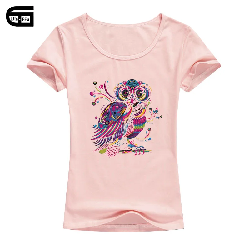 Kawaii сова футболка женская Оригинальная летняя брендовая рубашка Хорошее качество футболка Повседневная хлопковая футболка с коротким рукавом с принтом топы B142 - Цвет: Pink Women