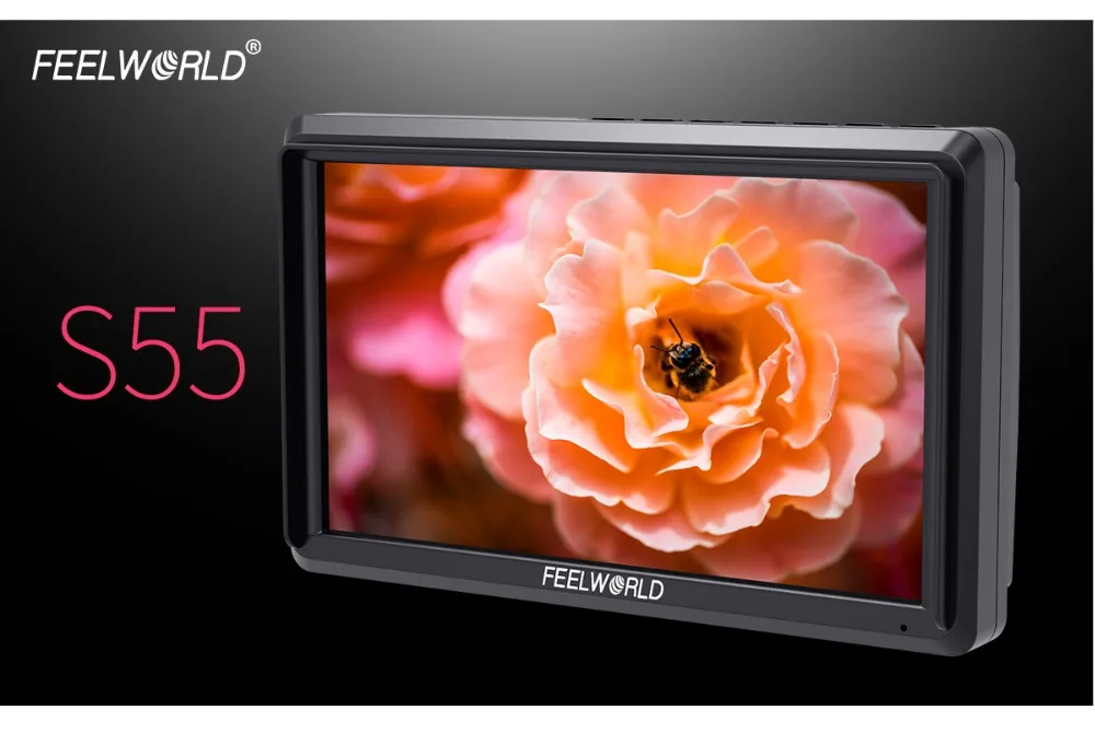 FEELWORLD S55 5,5 дюймов ips на камеру поле DSLR монитор фокус помощь 1280x720 поддержка 4K HDMI вход выход DC включает Наклонный рычаг