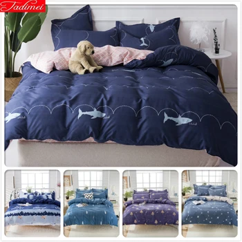 

Blue Pink AB Side Duvet Cover Beddling Set Kids Child Soft Cotton Bed Linens Single Twin Full Queen King Size 1.5m 1.8m 2m 2.2m