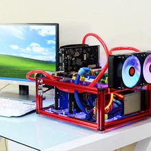 QDIY PC-JMK DIY алюминиевый сплав ATX материнская плата ПК Шасси в корпусе открытая голая рамка горизонтальная водяная охлаждающая платформа компьютерный чехол