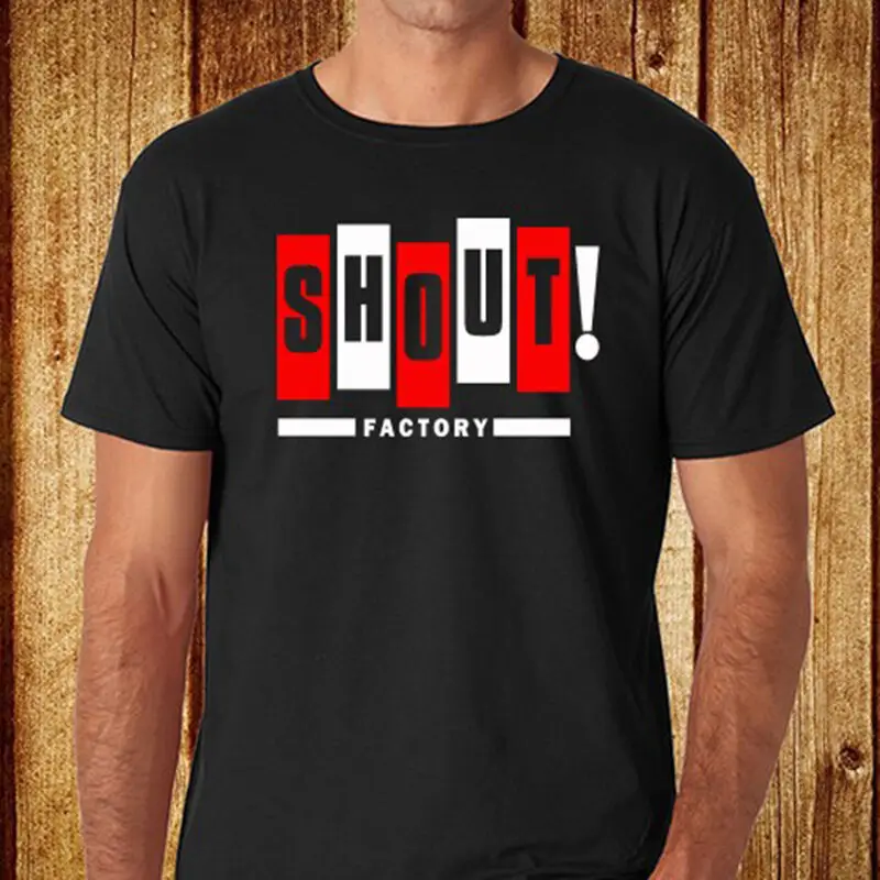New Shout Factory Music Logo Men's Black T-Shirt Size S-3XL Free Shipping | Мужская одежда