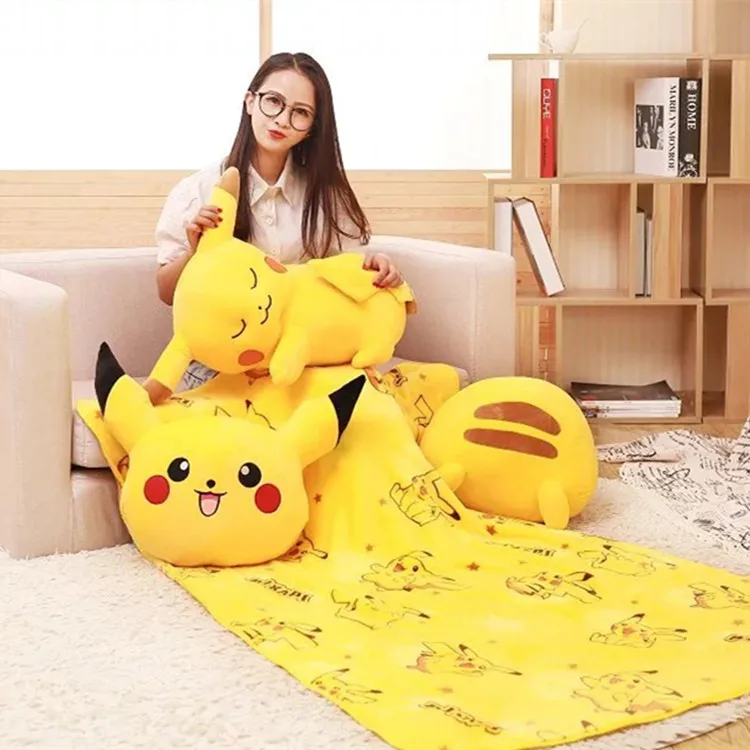 

Candice guo plush toy stuffed doll cartoon anime pikachu tissue case box cover rest pillow sleeping cushion pikapi blanket 1pc