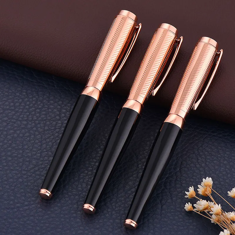 

Creative Rose Gold Pen High Quality Business Office Metal Signature Pen Fashion Conference Gift Pen School Student Stationery