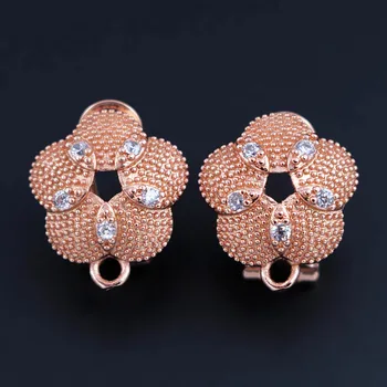 

Earrings Connector Linkers Hanging Dangle Earrings Micro Pave CZ Clip Back Creative Gold Silver Findings for Women Drop Earrings