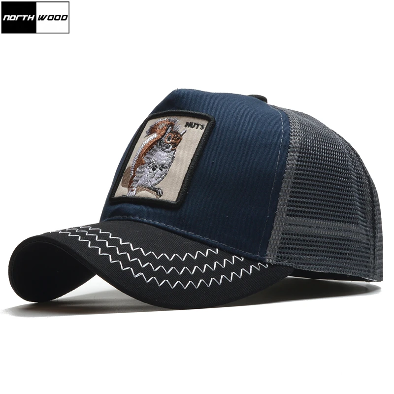 

[NORTHWOOD] 2019 New Summer Cap Mesh Baseball Caps Women Men Hip Hop Snapback Hat Animal Embroidery Pattern Cap Gorras Dad Hats
