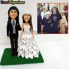 Свадебный торт Топпер кемпинг на заказ пара Bobblehead Мини Пара статуя на заказ bobblehead фигурки из фото по Turui статуэтки