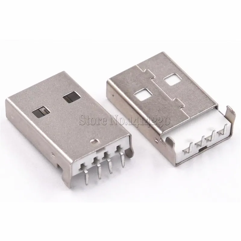 10 adet USB 2.0 Erkek A Tipi USB PCB Konnektör Fişi 90 derece Erkek USB Konnektörleri 4Pins DIP