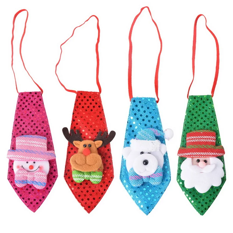 Hoomall Рождество декоративными бантиками галстук пайетки Санта Клаус Снеговик Подарки на Новый год Navidad Home Decor DIY вечерние принадлежности 2018