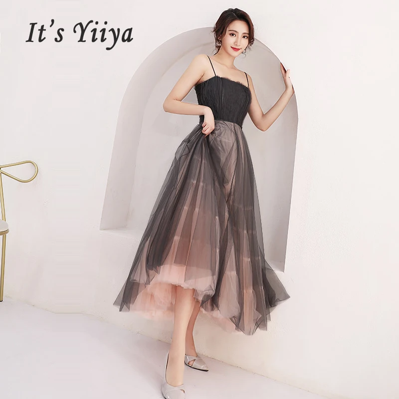 

It's Yiiya Prom Dress Sling Boat Neck Women Party Night Dresses Pleat Vestidos De Gala 2019 Plus Size Sleeveless Prom Gowns E683