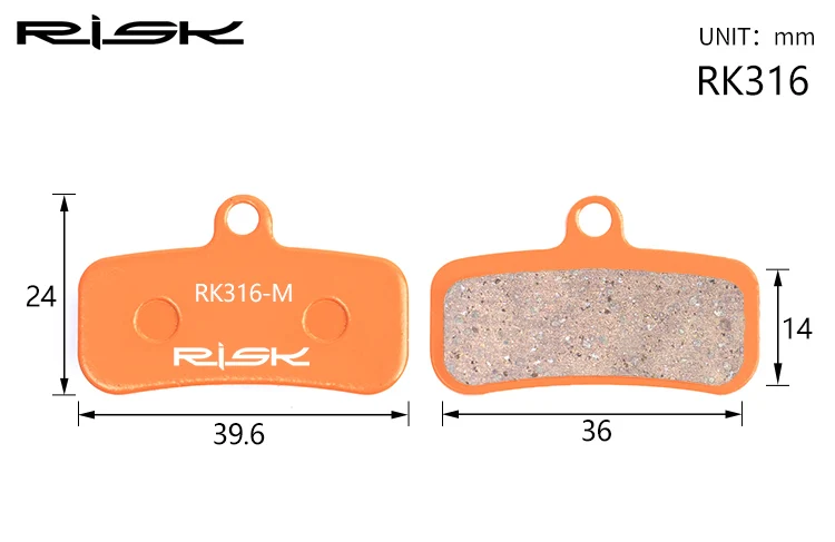 RISK 1 пара велосипедных дисковых тормозных колодок полностью из металлического материала оранжевая велосипедная горная велосипедная тормозная колодка для спуска под гору XT SHIMANO AVID