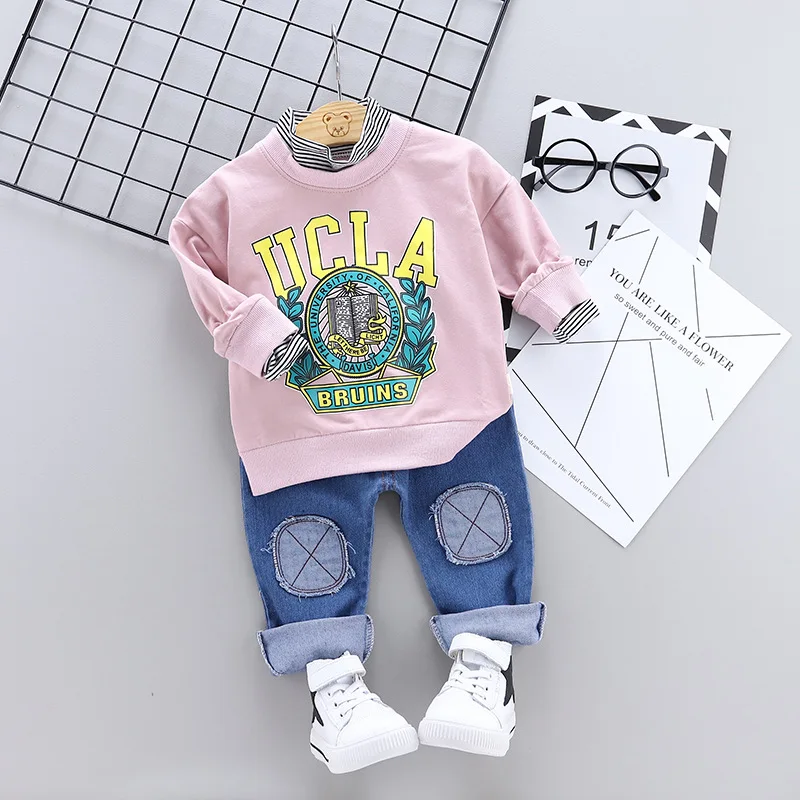 

Baby Girl Clothes 2019 Spring Fashion Cartoon Print Shirt Top + Pants 2PCS Bebes Jogging Suit Sportswear Male Baby Set 0-3