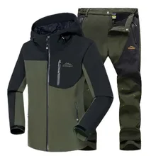 Детская зимняя куртка со Водонепроницаемый рыбалка кемпинг походы руно флисовая куртка штаны, спортивный комплект из двух предметов Пеший Туризм брюки 5XL S36