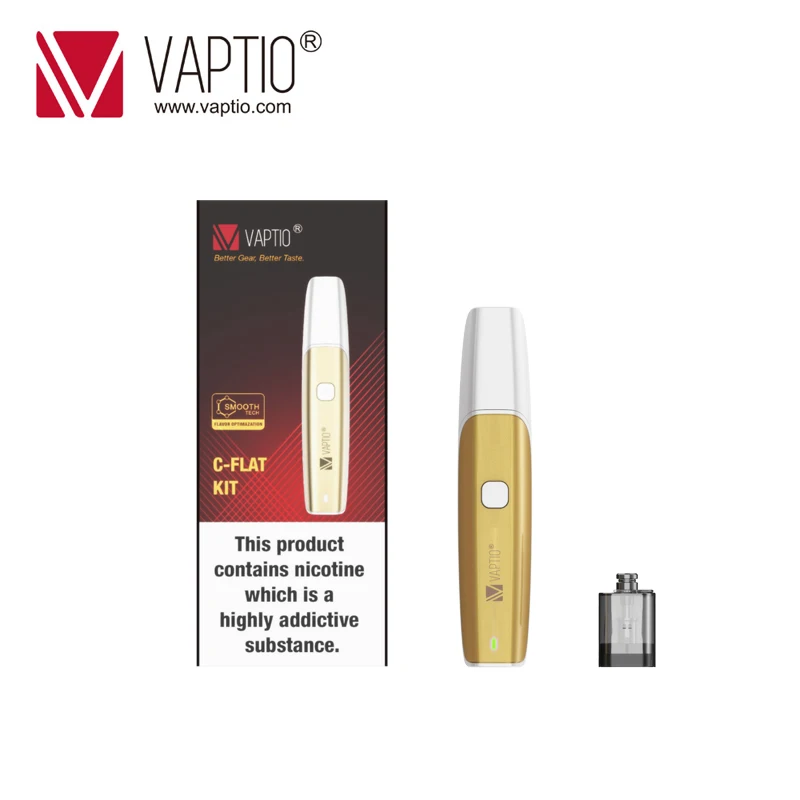 Vape ручка Vaptio C-Flat 15 Вт электронная сигарета 350 мАч для начинающих комплект 1,5 мл E-liquid емкость 1.0ohm испаритель сопротивление удобно