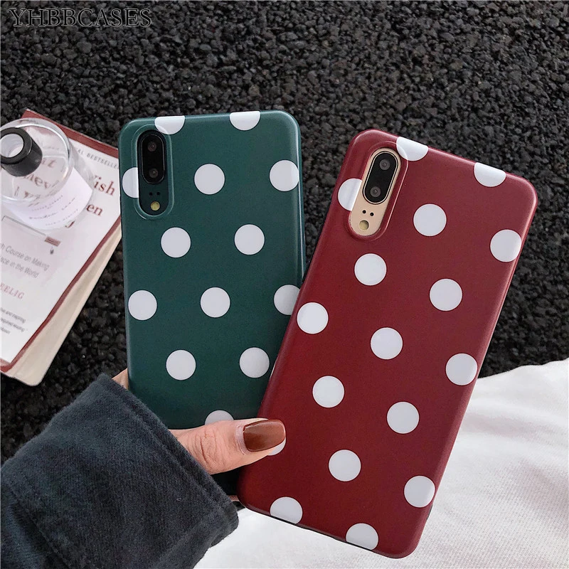 

YHBBCASES Fashion Phone Case For Huawei Mate X 20 10 Pro Honor 10 Cases Retro Polka Dot Soft Cover For Huawei P30 P20 Pro Nova 4