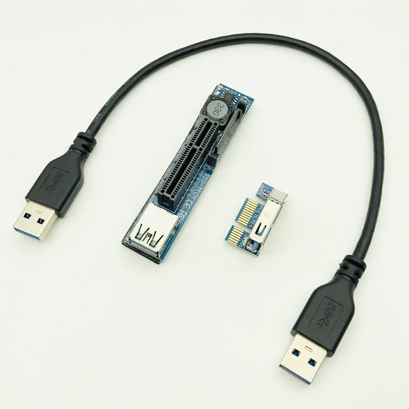 Добавить на карту PCI Express USB 3,0 адаптер Raiser удлинитель PCIE Riser Card USB 3,0 PCI-E SATA PCI E Riser PCI Express X1 в X4 слот