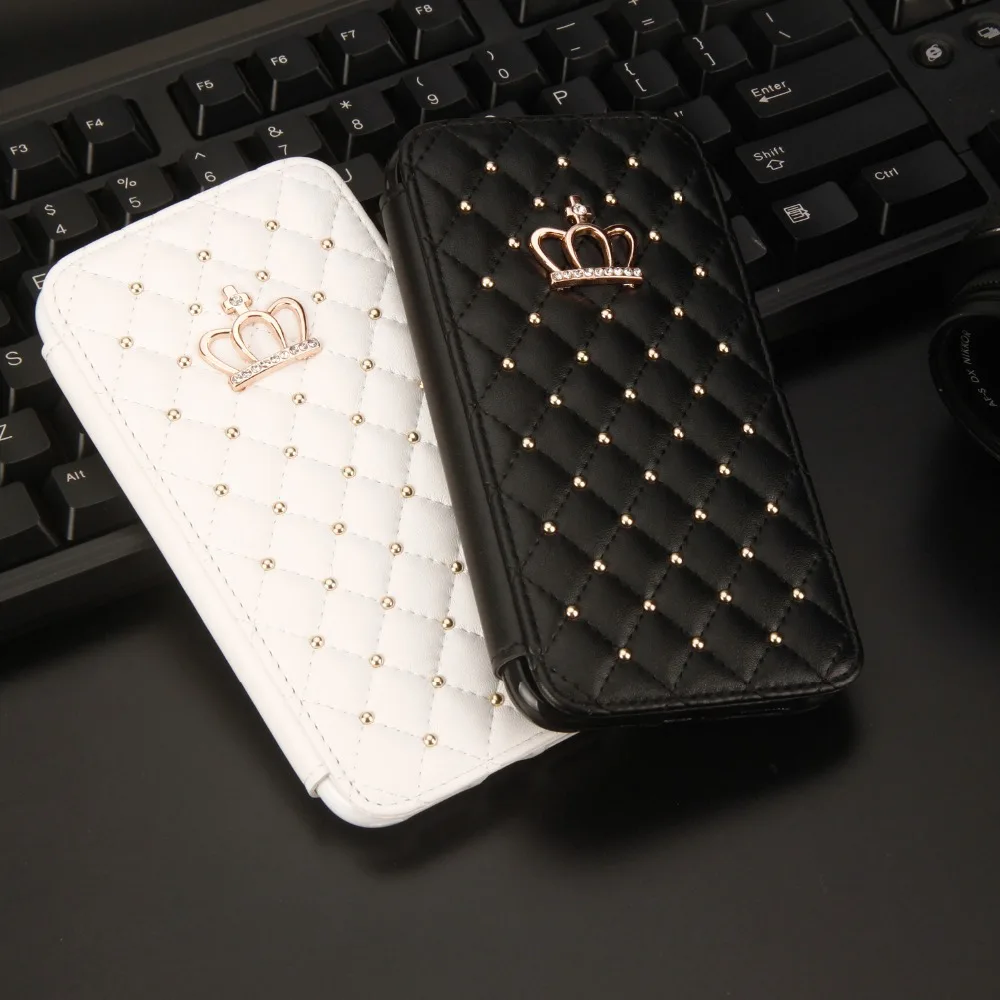Кожаный кошелек для iPhone 6, 6s, 7, 8, 11 Plus, X, XR Pro, Max, чехол с блестящей алмазной короной, в стиле королевы, чехол s, откидная крышка, сумка для мобильного телефона