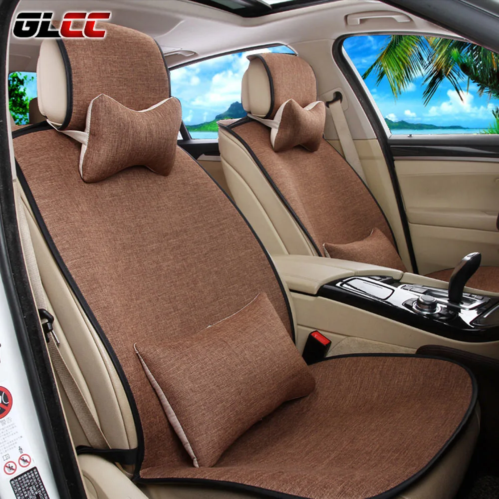 

High Quality Linen Full Set Car Seat Covers Universal Auto Interior Accessories Auto Covers Protector For Lada Volkswagen BMW