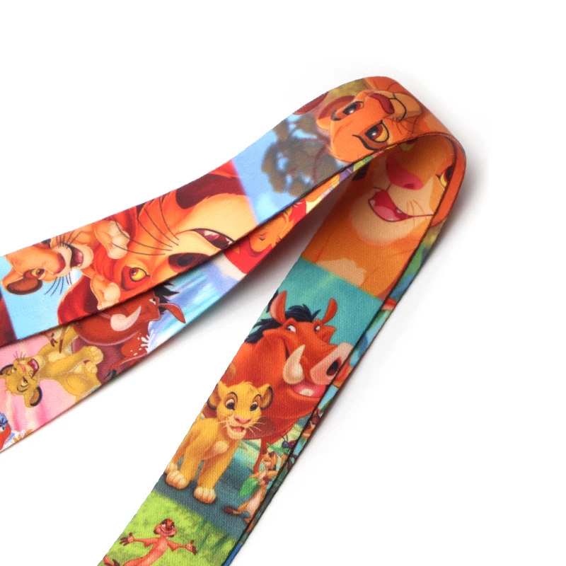 Lion king cartoon lanyards for keys in mobile phone straps necklace card holders webbing ribbons keychains rope accessory E0474