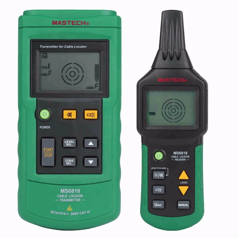 

Mastech MS6818 Portable Professional Wire Cable Tracker Metal Pipe Locator Detector Tester Line Tracker Voltage 12~400V