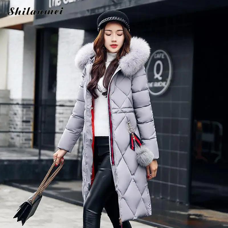 Dames 2018 green Slim Long Épaissie Bas blue Le Fourrure gray Femmes Coton pink Grand Parka red Manteau D'hiver Vers Couture Veste Black HCq4wxO6