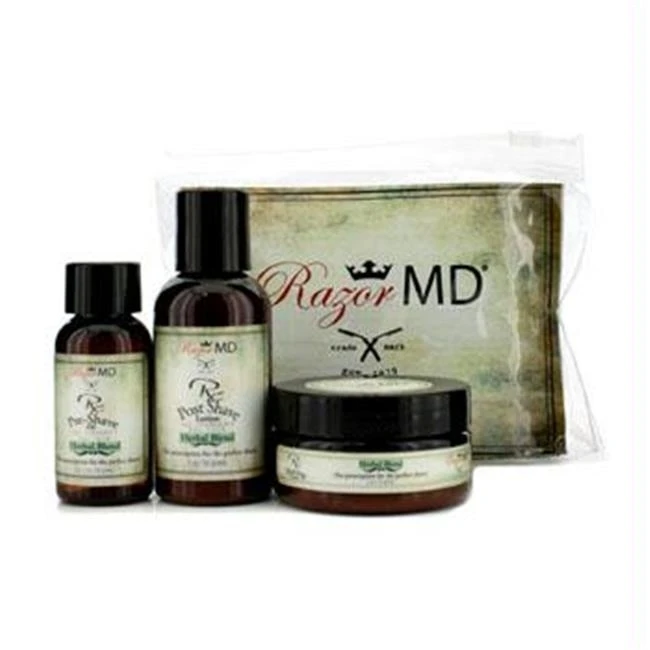 Razor Md 16658637314 RX Shave Trio - Herbal Blend - Post Shave Lotion 60ml Plus Pre Shave Oil 30ml Plus Shave Cream 60ml - 3pcs