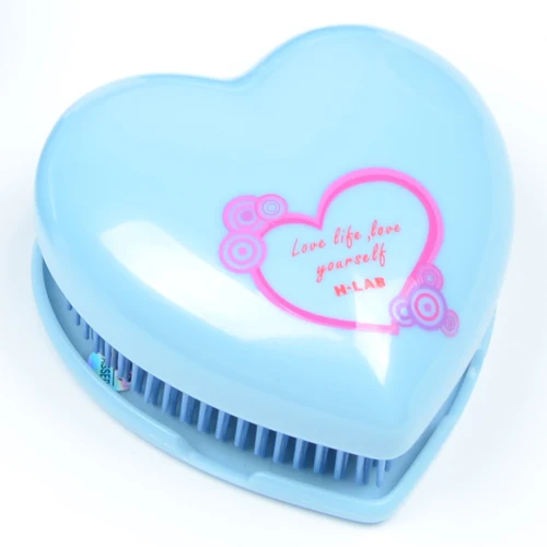 1 шт. щетка для волос detangle для уменьшения выпадения волос, инструменты для укладки, расческа для волос в форме милого сердца, портативный бархатный пакет+ подарочная коробка - Цвет: Blue 2