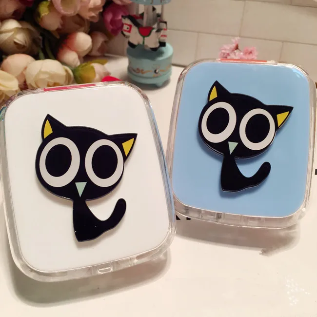 LIUSVENTINA DIY акриловый милый портативный черный кошачий чехол для контактных линз