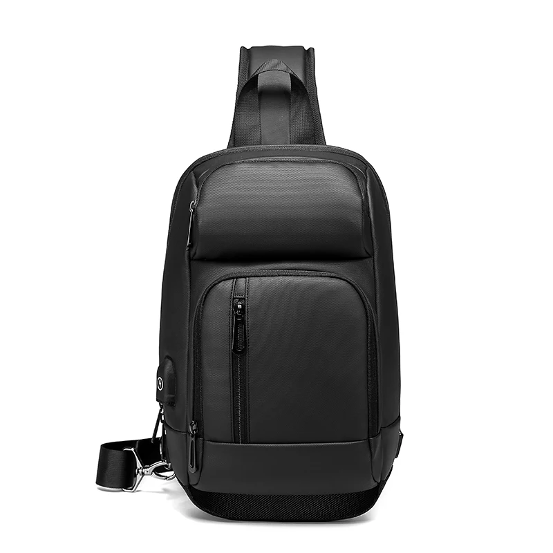 DC. meilun, мужская сумка через плечо, водоотталкивающая, 9,7 дюймов, iPad, сумка через плечо, usb порт для зарядки, модная Подростковая Мужская нагрудная сумка a1820 - Цвет: Черный