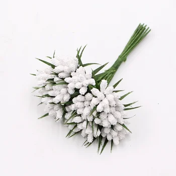 

12pcs Foam Stamen Artificial Flowers Bouquet For Wedding Party Decoration Mariage Pom Pom Flores Artificiales Simulation Plants