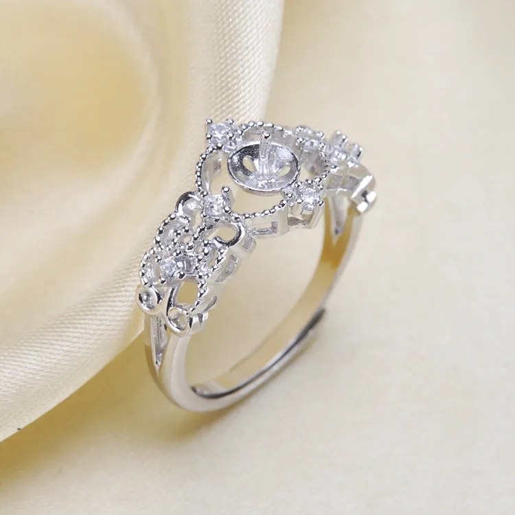 Fashion Pearl Ring Accessories S925 Sterling Silver Ring Findings Ring