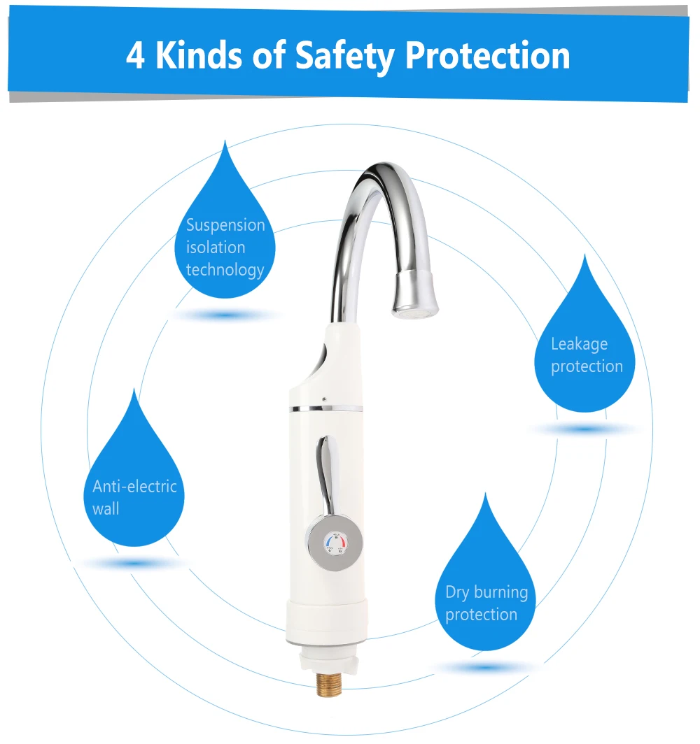Мгновенный Электрический водонагреватель кран кухонный кран портативный нагрев горячей воды 220 в 3000 Вт ЕС штекер