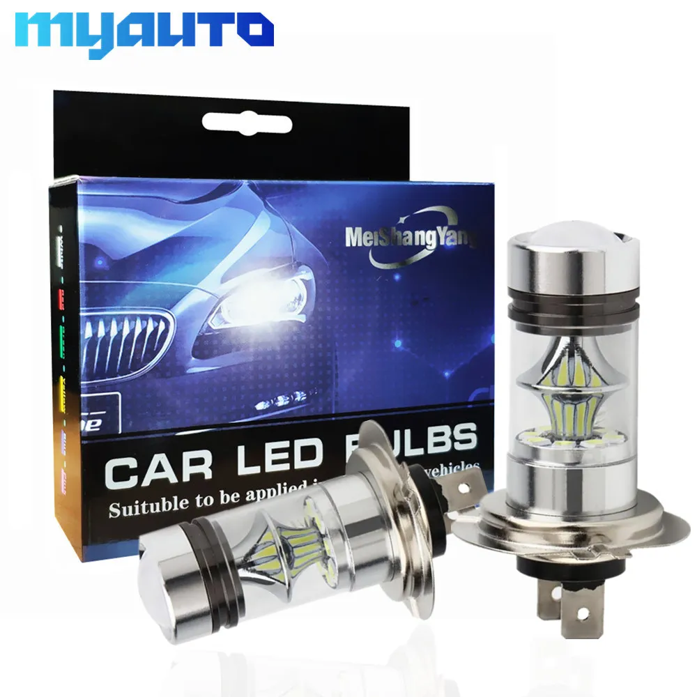 H7 100W Светодиодный светильник 1250Lm 12V ~ 24V 360 градусов светодиодный чип для авто