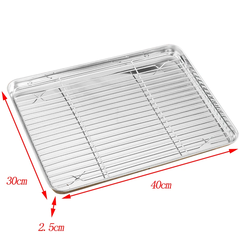 Stainless Steel Baking Tray & Removable Cooling Rack Set