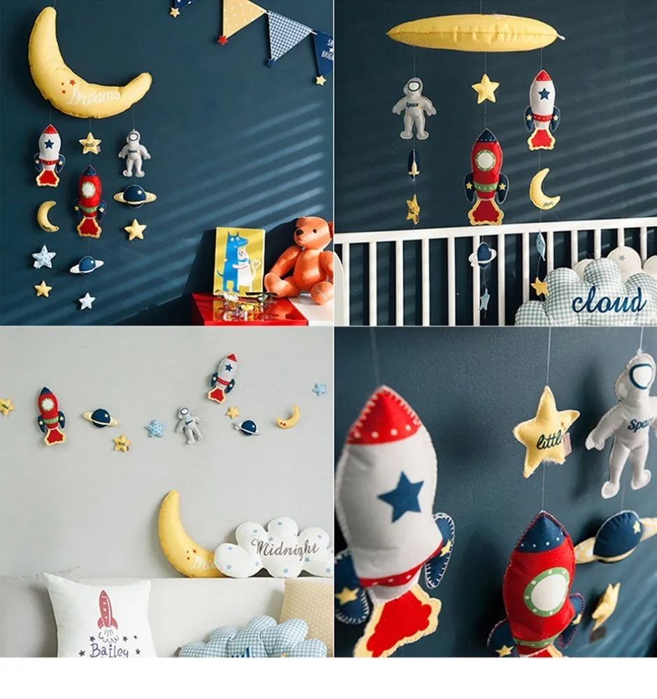 Brinquedo do Bebê Berço para Recém-nascidos Estrela Foguete Faça Você Mesmo Cama Bell Brinquedos Mãe Artesanal Girando Chocalhos Titular Caixa Musical Lua 10 High Quality Brinquedos e hobbies
