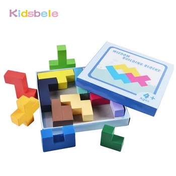 

Wooden Tetris Game Educational Jigsaw Building Block Toys Preschool Children Kids Toys Block Games Kids Montessori Baby Toy