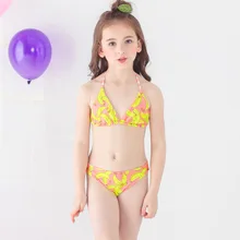 Милые Бикини для девочек, комплекты года, летние купальные костюмы из двух предметов для детей ясельного возраста, купальный костюм, купальный костюм, комплект бикини, пляжная одежда