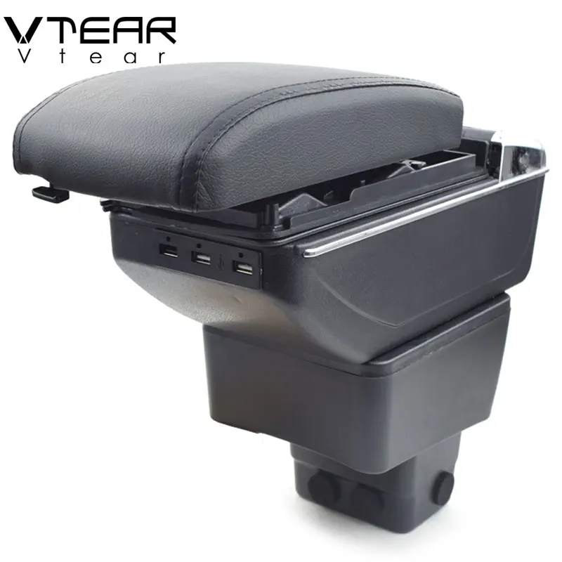 

Vtear For Mazda 2/Mazda2/demio armrest box USB Charging interface heighten central Store content cup holder ashtray accessories