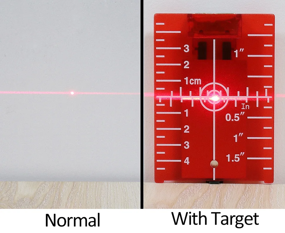 Huepar Магнитная красная мишень для роторного перекрестного лазерного уровня горизонтального и вертикального лазерного усиления и дальномер