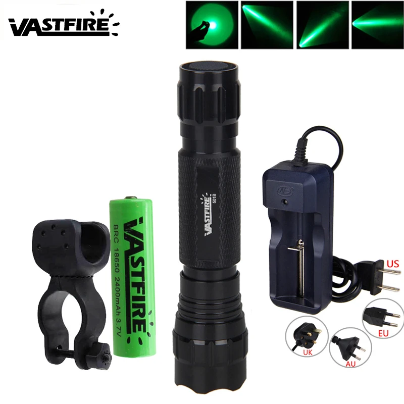 VASTFIRE 600LM светодиодный тактический Q5 зеленый фонарик для кемпинга охоты