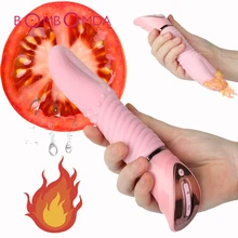 Sex Shop Heating Tongue Dildo Vibrator For Women Nipple Massage Brush Pussy Clitoris Stimulator Vagina Masturbate Adult Sex Toys
