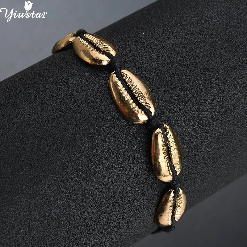 

Yiustar Bohemian Cowrie Shells Pendant Bracelets Bangles for Women Fashion Ocean Sea Beach Boho Sea Shells Jewelry Wholesale
